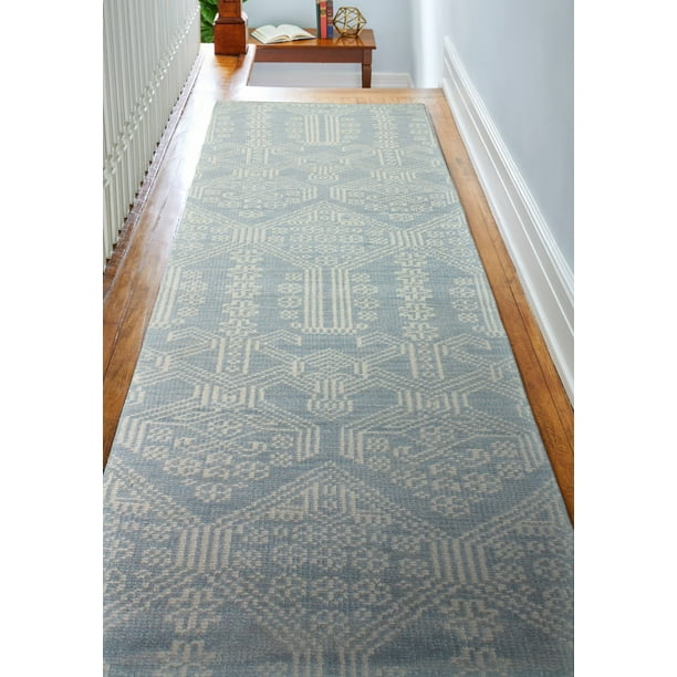 Grey Bashian Artifact Hand Knotted 100% Wool Area Rug 2.6X8 Grey Bashian Artifact Hand Knotted 100% Wool Area Rug 2.6X8